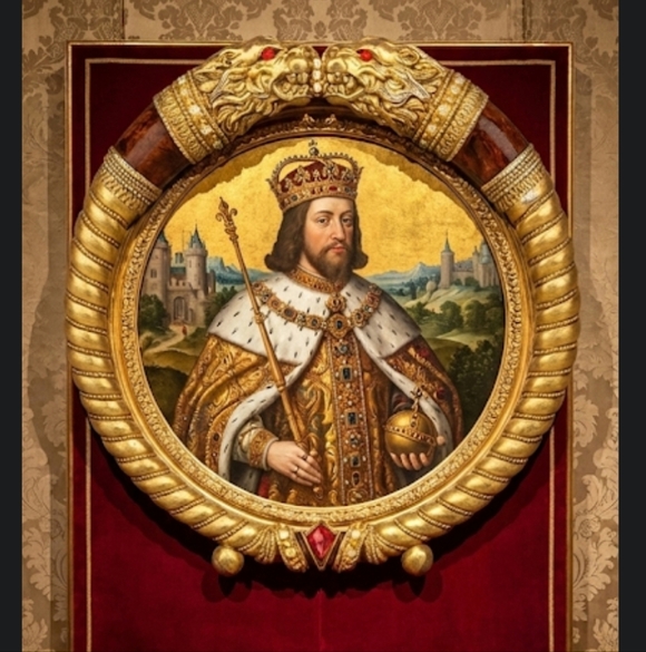 Regal Gold and Brown Lion Head Picture Frame - Picture 1 of 11